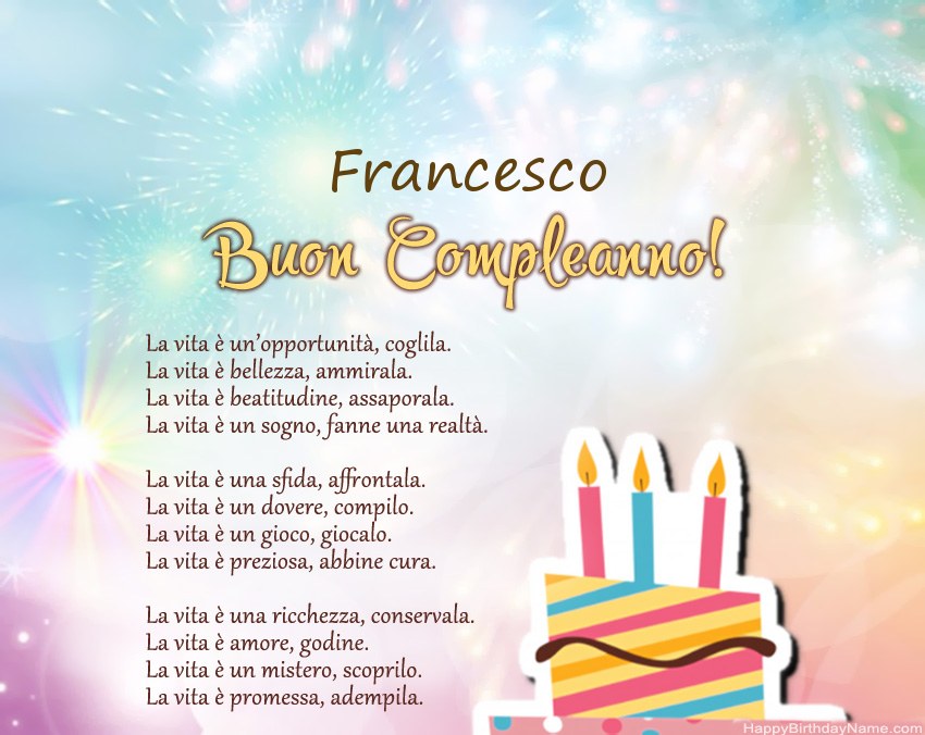 Buon compleanno Nipote Francesco – immagine di buon compleanno n. 95