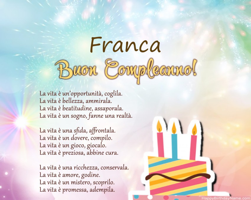 Buon compleanno Franca – immagine di buon compleanno n. 87
